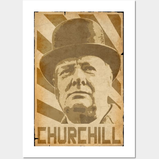 Winston Churchill Retro Propaganda Wall Art by Nerd_art